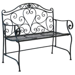 Charles Bentley Heart-shaped 2 Seater Bench  - Antique Black